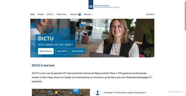 Security scan screenshot of https://dictu.nl
