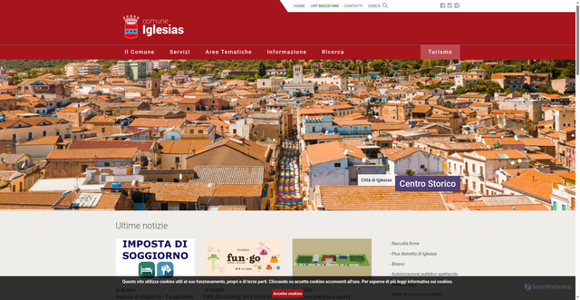 Security scan screenshot of https://www.comune.iglesias.ca.it/it/index.html