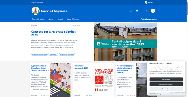 Security scan screenshot of https://comune.gorgonzola.mi.it/