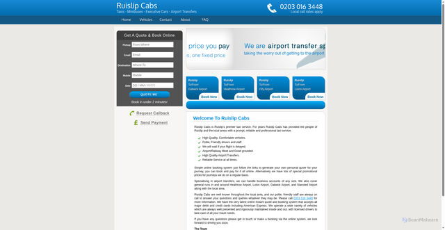 Security scan screenshot of https://ruislipcabs.online/