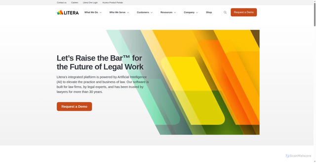 Security scan screenshot of https://litera.io