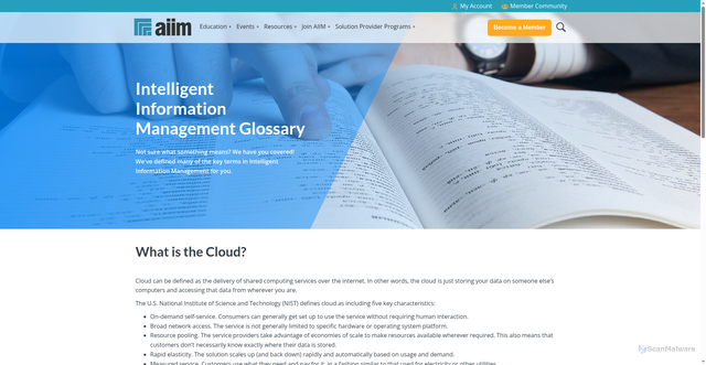 Security scan screenshot of https://www.aiim.org/what-is-cloud
