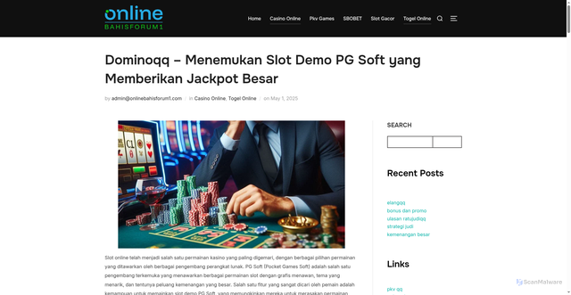 Security scan screenshot of https://onlinebahisforum1.com/dominoqq-menemukan-slot-demo-pg-soft-yang-memberikan-jackpot-besar/