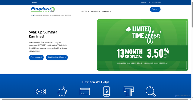 Security scan screenshot of https://peoplesbancorp.com
