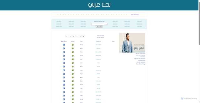 Security scan screenshot of https://www.arabmelody.net/audios/cc25a