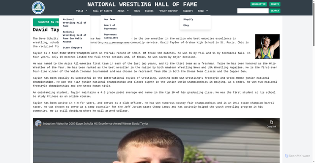 Security scan screenshot of https://nwhof.org/hall_of_fame/bio/2276