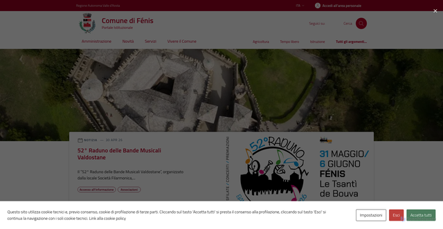 Security scan screenshot of https://www.comune.fenis.ao.it