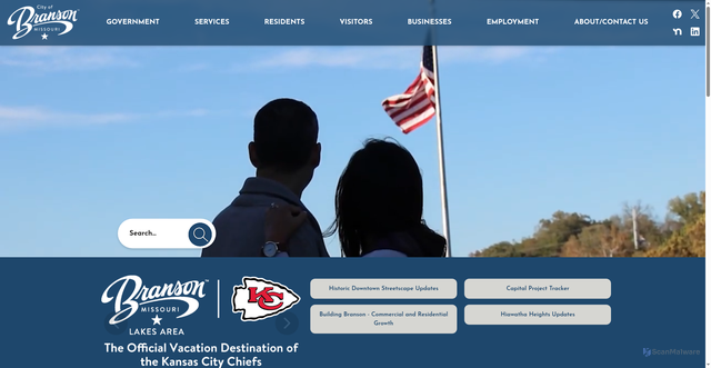 Security scan screenshot of https://bransonmo.gov/