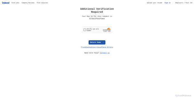 Security scan screenshot of https://interviews.indeed.com