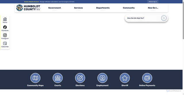 Security scan screenshot of https://humboldtcountynv.gov/