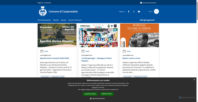 Security scan screenshot of https://www.comune.carpenedolo.bs.it/it