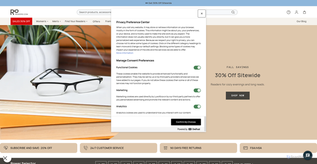 Security scan screenshot of https://readers.com