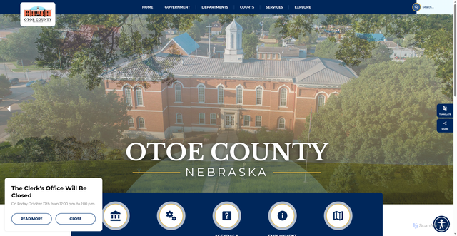 Security scan screenshot of https://otoecountyne.gov/