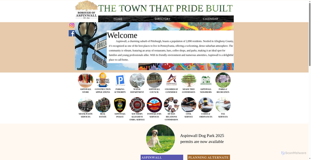 Security scan screenshot of https://www.aspinwallpa.gov/