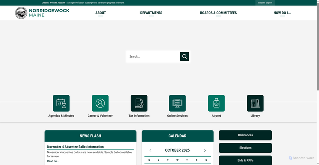 Security scan screenshot of https://norridgewock.gov/