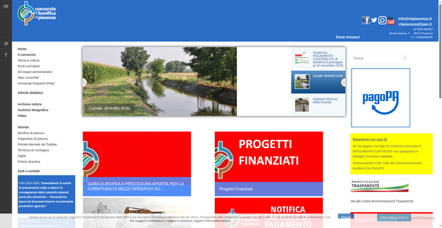 Security scan screenshot of https://www.cbpiacenza.it/index.php?lang=it