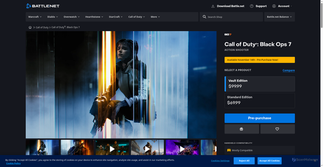 Security scan screenshot of https://us.shop.battle.net/en-us/product/call-of-duty-black-ops-7