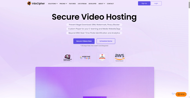 Security scan screenshot of https://vdocipher.com