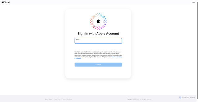 Security scan screenshot of http://918372-icloud.com/identity/login