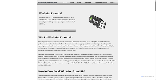 Security scan screenshot of https://winsetupfromusb.org