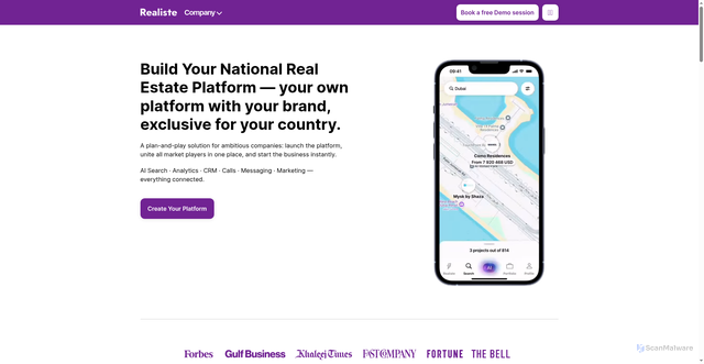 Security scan screenshot of https://realiste.ai/en/