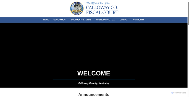 Security scan screenshot of https://callowaycountyky.gov/