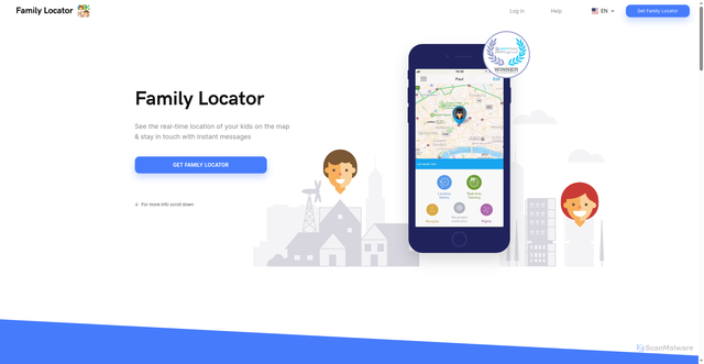 Security scan screenshot of https://family-locator.com