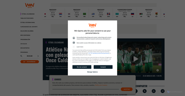 Security scan screenshot of https://www.winsports.co/futbol-colombiano/noticias/en-vivo-nacional-vs-once-caldas-minuto-a-minuto-y-goles-fecha-1-336559