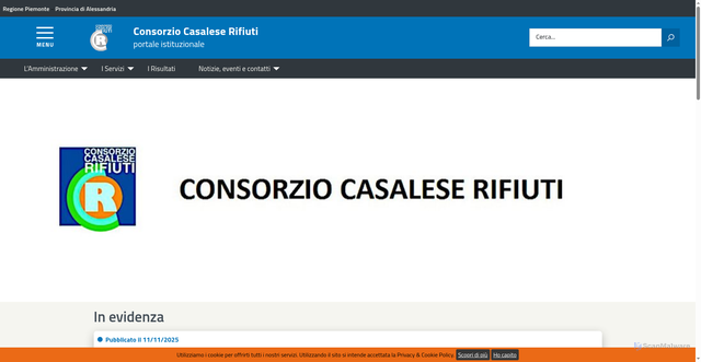 Security scan screenshot of https://www.ccrifiuti.it