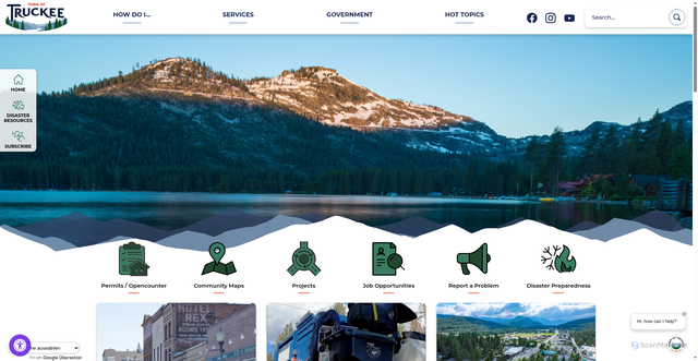 Security scan screenshot of https://townoftruckee.gov/