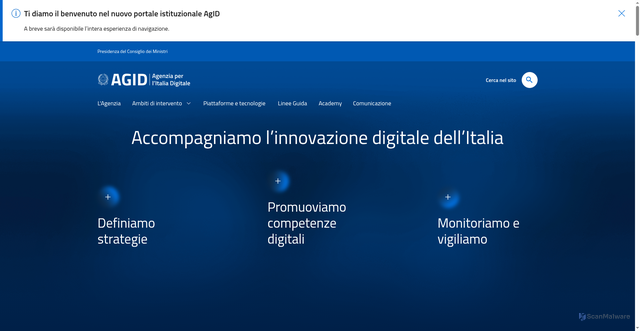 Security scan screenshot of https://www.agid.gov.it/it