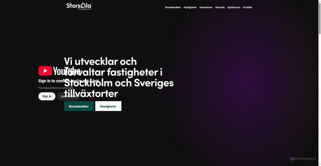 Security scan screenshot of https://storsala.se