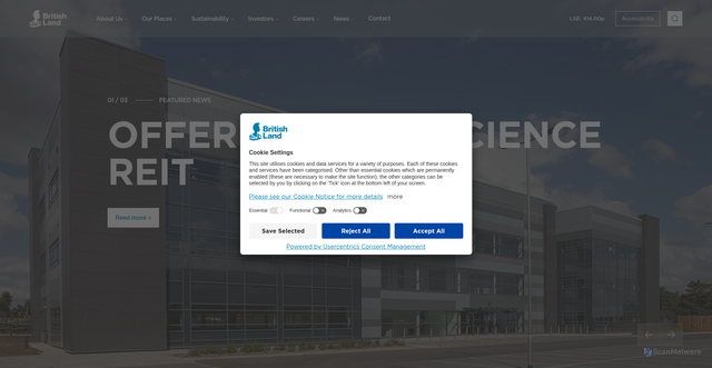 Security scan screenshot of https://www.britishland.com