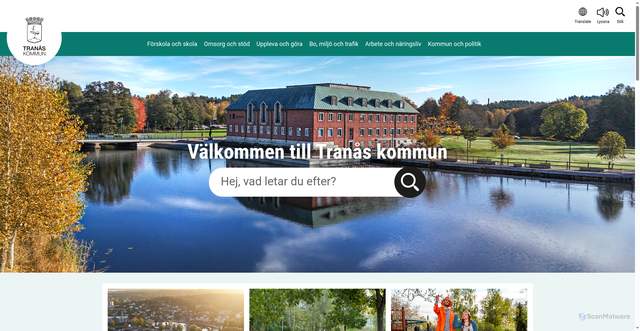 Security scan screenshot of https://www.tranas.se/