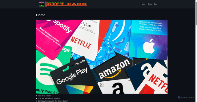 Security scan screenshot of https://googlegiftcard.com