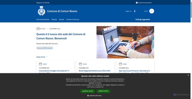 Security scan screenshot of https://www.comune.comunnuovo.bg.it/it