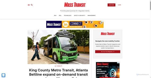 Security scan screenshot of https://www.masstransitmag.com