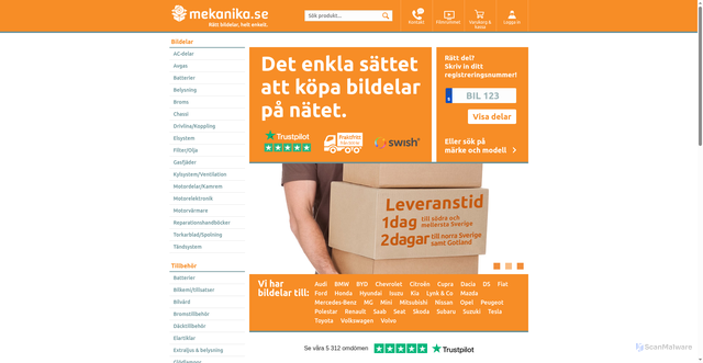 Security scan screenshot of https://mekanika.se