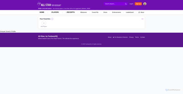Security scan screenshot of https://www.allstan.com/players/jonquel-jones