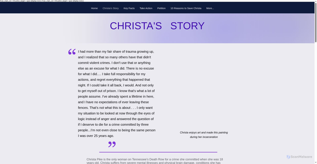 Security scan screenshot of https://www.mercyforchrista.org/christa-s-story