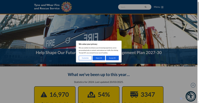 Security scan screenshot of https://www.twfire.gov.uk/