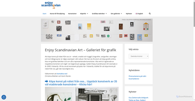 Security scan screenshot of https://artgallery.se