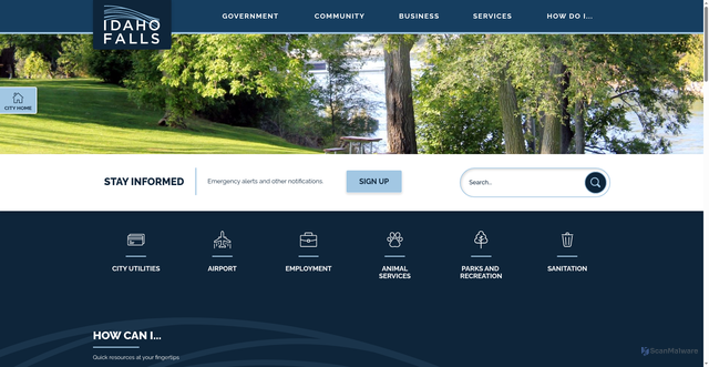 Security scan screenshot of https://idahofallsidaho.gov/