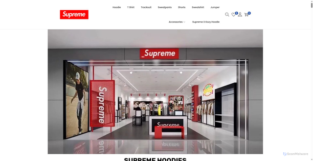 Security scan screenshot of https://supremehoodieusa.com/