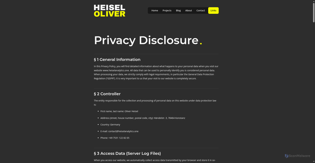 Security scan screenshot of https://heisel.pages.dev/privacy