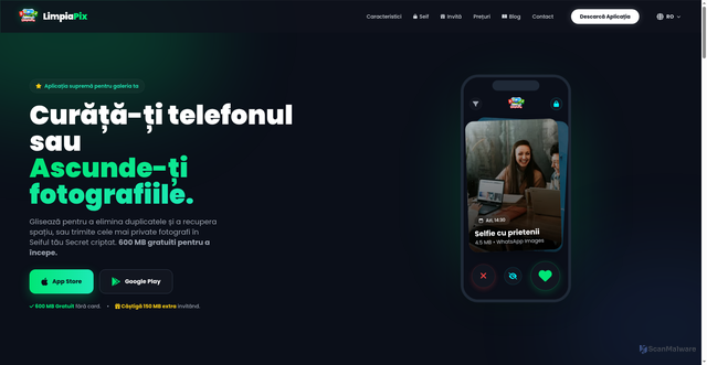 Security scan screenshot of http://limpiapix.com/ro.html