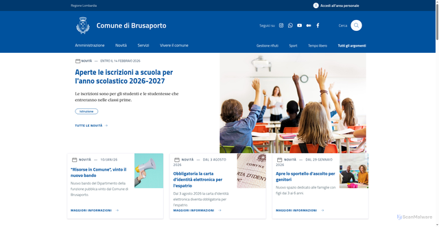 Security scan screenshot of https://www.comune.brusaporto.bg.it/home/index.html