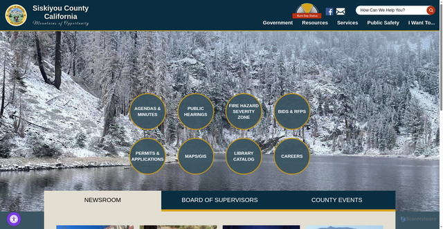 Security scan screenshot of https://www.siskiyoucounty.gov/