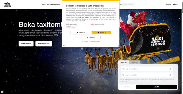 Security scan screenshot of https://www.taxistockholm.se/