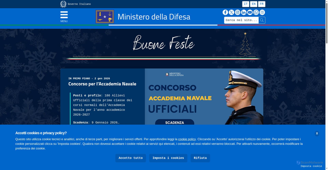Security scan screenshot of https://www.difesa.it/